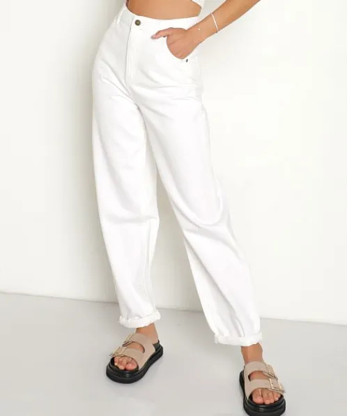Rollas Pants>Genie Jean Vintage White
