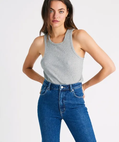 Rollas Tops>Miller Tank Grey