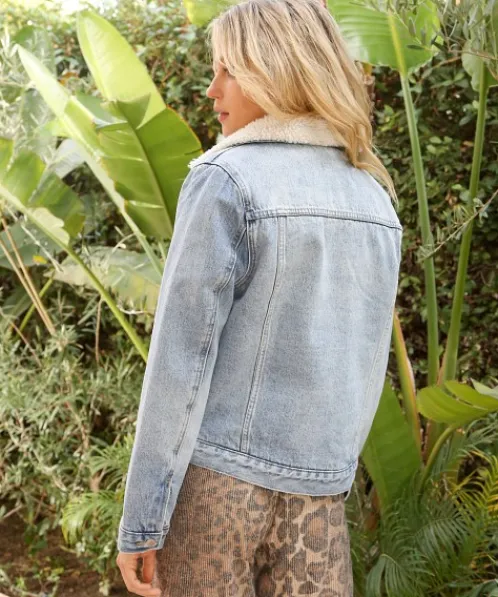 Rollas Jackets>Sherpa Jacket Stella Blue