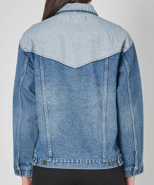 Rollas Jackets>Slouch Jean Jacket Tumbled Blue