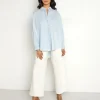 Rollas Tops>Super Slouch Shirt Light Blue
