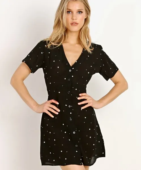 Rue Stiic Dresses>Clemente Mini Dress Black Star