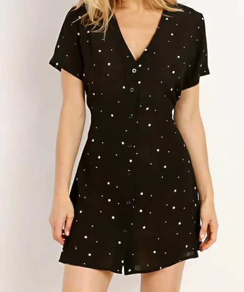 Rue Stiic Dresses>Clemente Mini Dress Black Star
