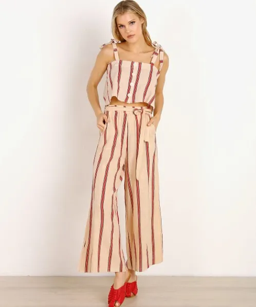 Rue Stiic Tops>Pier Top Sand Red Stripe