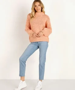 Rue Stiic Knits | Tops>Ventura Sweater Knit Peach Solid