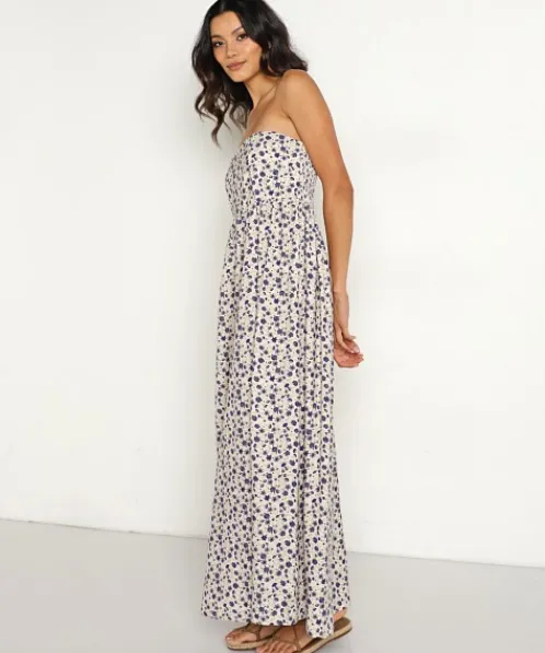 Saint Helena Dresses>Margaux Soiree Dress Ocean Floral