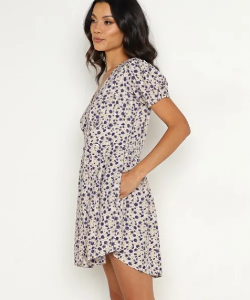 Saint Helena Dresses>Margaux Summer Mini Dress Ocean Floral