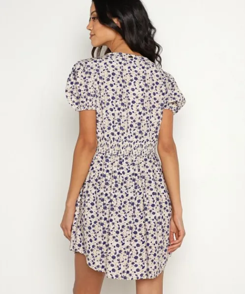 Saint Helena Dresses>Margaux Summer Mini Dress Ocean Floral