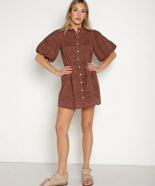 Saint Helena Dresses>Rose Mini Dress Rose Clay