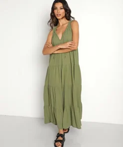 9seed Cover Ups | Dresses>Lighthouse Maxi Dress Hunter