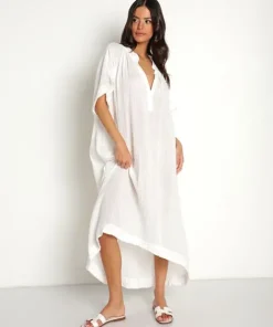 9seed Dresses>Tunisia Caftan White