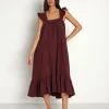 9seed Dresses>Tuscany Reversible Dress Oxblood