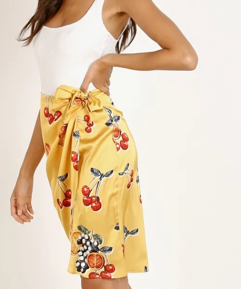 Show Me Your Mumu Skirts>Anjolie Wrap Skirt Fruit Basket