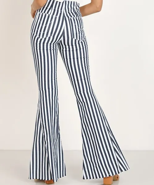 Show Me Your Mumu Pants>Berkeley Tie Up Bells Nautical Stripe