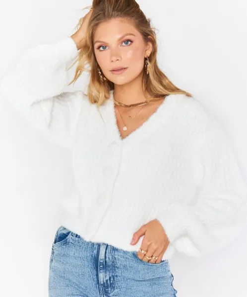 Show Me Your Mumu Knits>Clemmie Cardi White