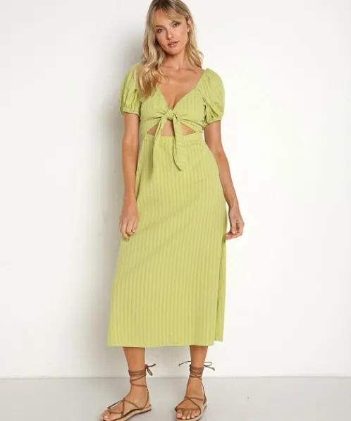Show Me Your Mumu Dresses>Gabrielle Tie Dress Pear Green