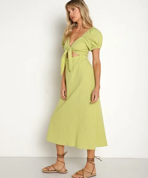 Show Me Your Mumu Dresses>Gabrielle Tie Dress Pear Green