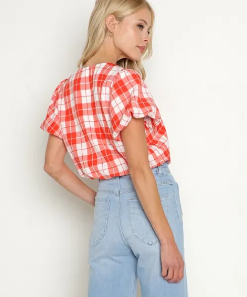 Show Me Your Mumu Tops>Highland Crop Top Picnic Plaid