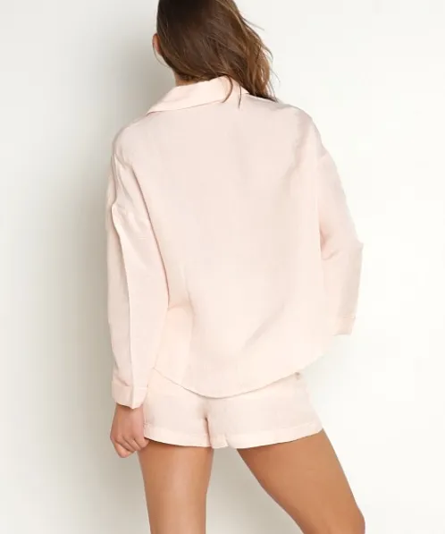 Show Me Your Mumu Tops>Jessicas Button Down Shell Pink Linen