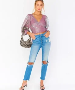 Show Me Your Mumu Tops>Joplin Top Cheetah Organza