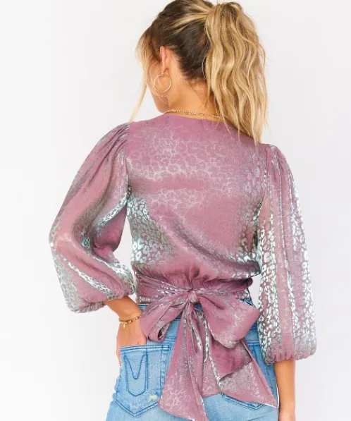 Show Me Your Mumu Tops>Joplin Top Cheetah Organza