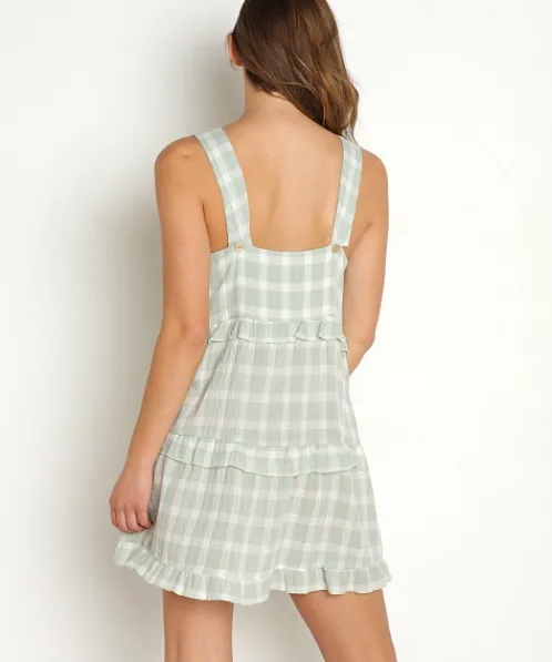 Show Me Your Mumu Dresses>Napa Mini Dress Green Plaid