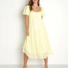 Show Me Your Mumu Dresses>Odette Midi Dress Yellow Daisy
