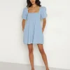 Show Me Your Mumu Dresses>Smitten Babydoll Dress Sky Blue