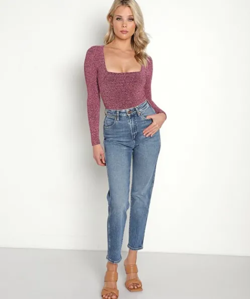 Show Me Your Mumu Bodysuits>Unreal Bodysuit Pink Shimmy Shine