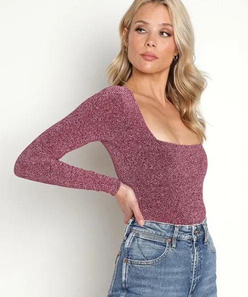 Show Me Your Mumu Bodysuits>Unreal Bodysuit Pink Shimmy Shine