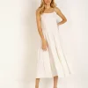Solid & Striped Dresses>Solid & Striped Tiered Poplin Dress Cream