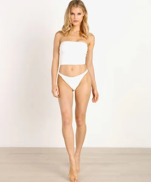 Solid & Striped Bikinis>Solid & Striped x RE/DONE The Venice Bottom Ivory Rib