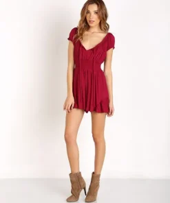 Somedays Lovin Rompers>Balmy Berry Playsuit Dark Berry