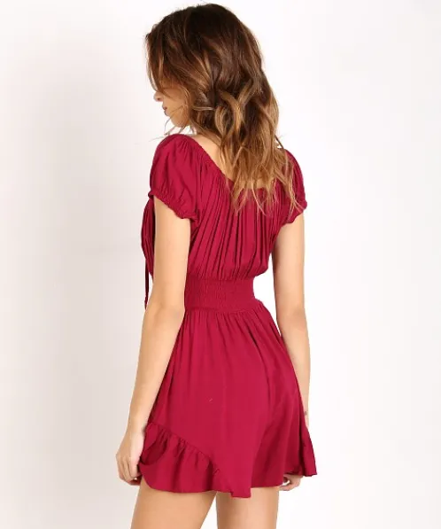 Somedays Lovin Rompers>Balmy Berry Playsuit Dark Berry
