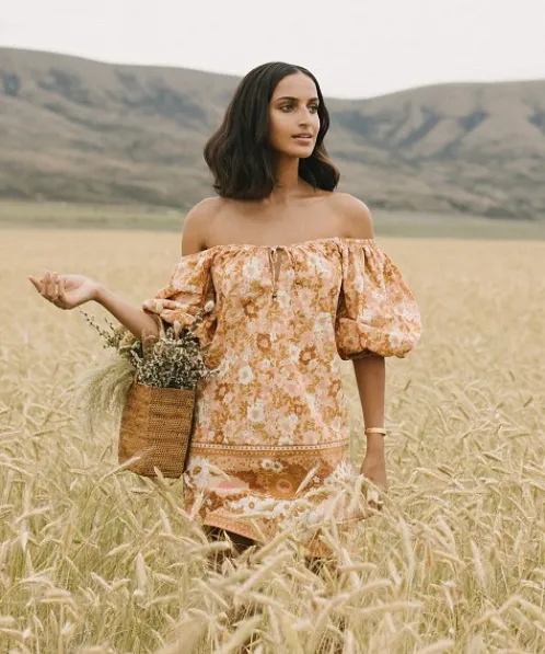 Spell Dresses>Anne Tunic Dress Peach