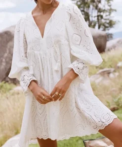 Spell Dresses>Dylan Smock Dress White