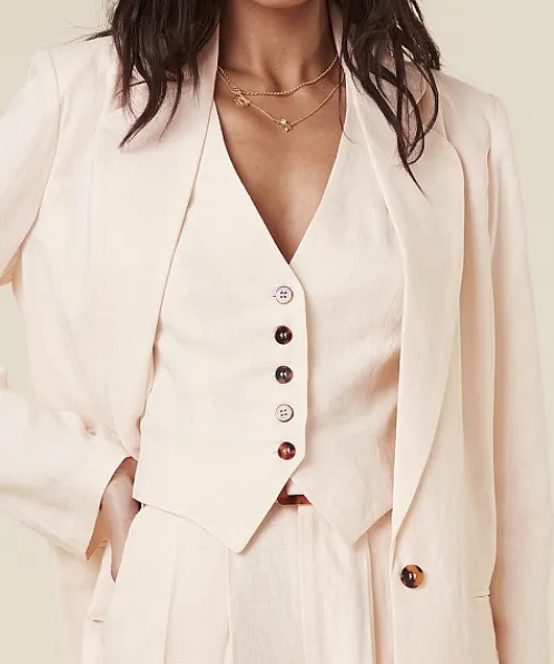 Spell Jackets>Every Single Day Linen Blazer Cream