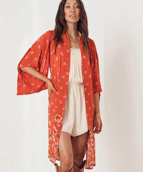 Spell Robes | Kimonos>Joni Midi Robe Campfire