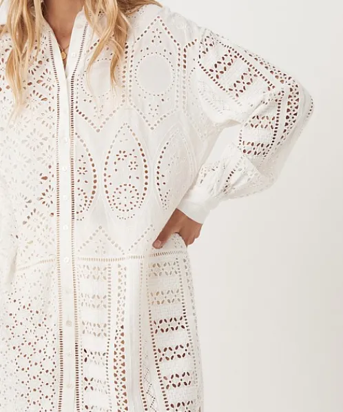 Spell Tops>Lottie Oversized Shirt White