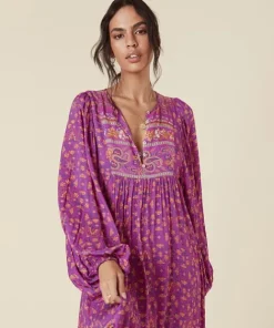 Spell Dresses>Madame Peacock Boho Dress Boysenberry