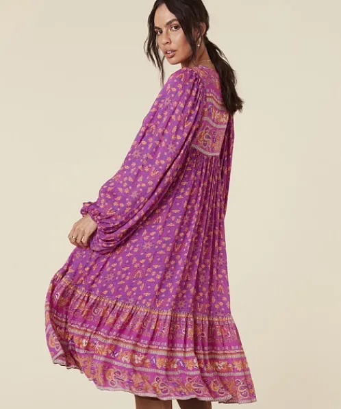 Spell Dresses>Madame Peacock Boho Dress Boysenberry