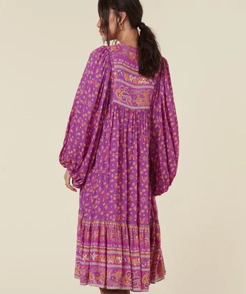 Spell Dresses>Madame Peacock Boho Dress Boysenberry