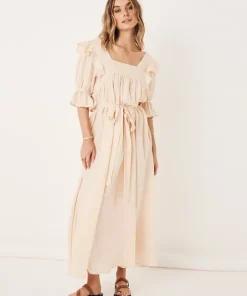 Spell Dresses>Mae Linen Gown Meringue