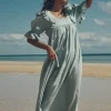 Spell Dresses>Mae Linen Gown Seafoam