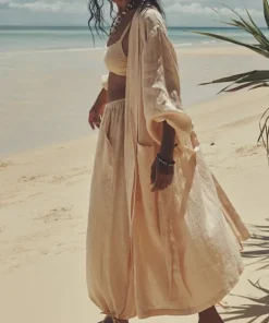 Spell Robes | Kimonos>Mae Linen Robe Meringue