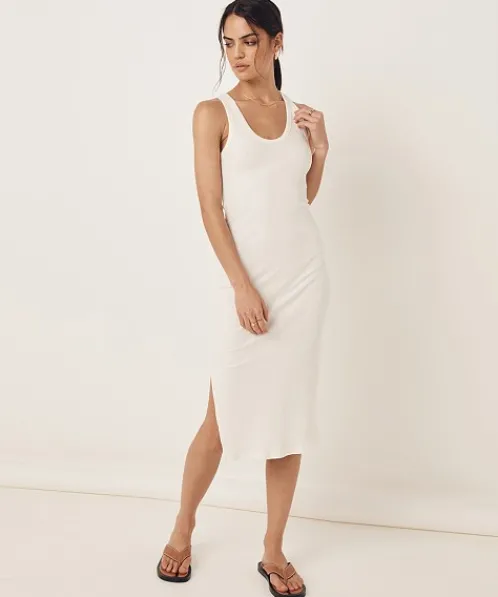 Spell Dresses>Mazzy Rib Singlet Dress Cream