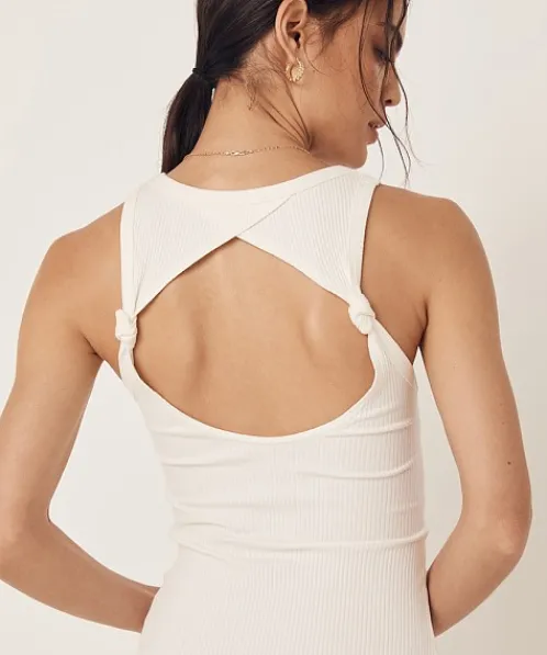 Spell Dresses>Mazzy Rib Singlet Dress Cream