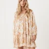 Spell Dresses>Meadowland Linen Tunic Dress Cream