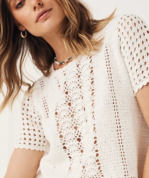 Spell Tops>Mirage Cropped Top White