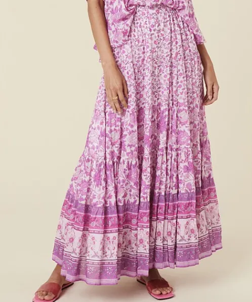 Spell Skirts>Mossy Button Through Maxi Skirt Lilac
